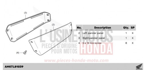 KIT,PANEL R/L PANNIER(PAINT) *R381C* NT1100AR de 2024